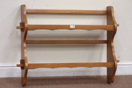 Oak two tier wall hanging plate rack, W89cm Condition Report <a href='//www.