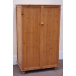 Solid pine two door cupboard, W86cm, H144cm,