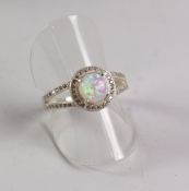 Opal split shank dress ring stamped 925 Condition Report <a href='//www.