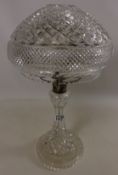 Heavy cut glass table lamp, H42cm Condition Report <a href='//www.