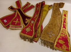 Ecclesiastical sashes with thread work decoration Condition Report <a