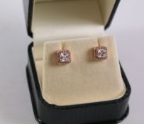 Pair of rose gold on silver dress ear-rings stamped 925 Condition Report <a