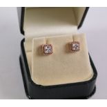Pair of rose gold on silver dress ear-rings stamped 925 Condition Report <a
