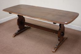 Ercol elm rectangular dining table, 182cm x 80cm,
