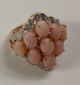 Pink opal rose gold-plated ring stamped 925 Condition Report <a href='//www.