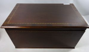 Large early 20th Century inlaid mahogany work box,