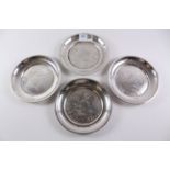 Four Irish heavy silver EEC commemorative coasters game bird decoration by The Royal Irish Silver