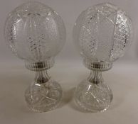 Pair of cut glass table lamps Condition Report <a href='//www.davidduggleby.