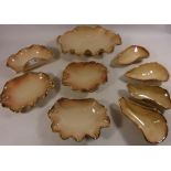 Collection of shell shaped lustre dishes (9) Condition Report <a href='//www.