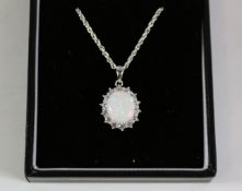 Opal dress pendant necklace stamped 925 Condition Report <a href='//www.