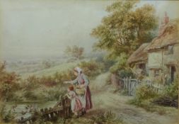 Two figures on a country Lane,