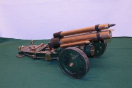 Handcrafted brass and steel model of a Field Gun 49cm barrel,