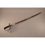 British Cavalry Troopers 1885 pattern sword 85cm plated fullered blade stamped Wilkinson with