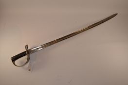 British Cavalry Troopers 1885 pattern sword 85cm plated fullered blade stamped Wilkinson with
