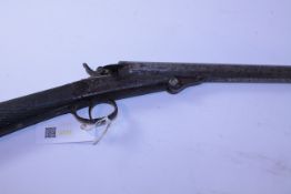 19th century 70 bore needle fire rifle with screw breech,