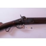 19th century 10 bore pigeon gun, maker's mark indistinct,