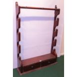 Victorian stained pitch pine gun rack to hold five guns,