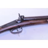 19th century double barrel 10 bore percussion sporting gun stamped Joseph Manton London,