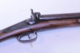 19th century double barrel 10 bore percussion sporting gun stamped Joseph Manton London,