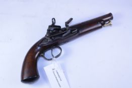 Early 19th century French 14 bore flintlock pistol, 13.