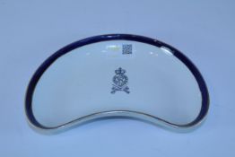 Booths china 'Dorset Yeomanry Queens Own Territorial' regimental kidney shaped dish 20cm