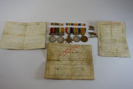 Group of five Boer War & WWI medals issued to Pte.