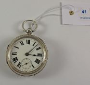 Edwardian silver key wound pocket watch by The Lancashire Watch Co Chester 1902