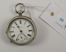 Early 20th century Swiss hallmarked silver pocket watch stamped Suisse,