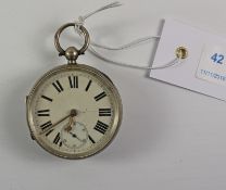 Victorian silver key wound pocket watch no 2829 by Jesse Hallam Chester 1888 Condition