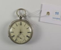 Victorian silver key wound pocket watch signed Thomas Brown Liverpool no 3943,