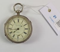 Victorian silver key wound Centre Seconds Chronograph pocket watch no 38784,