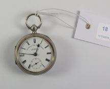 Edwardian silver key wound pocket watch - 'The Climax Trip Active Patent' signed H Samuel Market