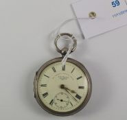 Edwardian silver key wound pocket watch 'The Express English Lever' signed J G Graves Sheffield no