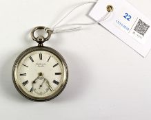 'The Ludgate watch' Victorian silver key wound pocket watch patent no 4658 by J W Benson warrant to