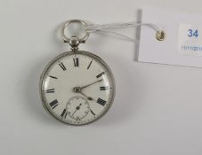 Victorian silver key wound pocket watch signed G & A Kuss Newcastle on Tyne no 7682,