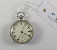 Victorian silver key wound pocket watch by Am.