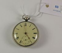 Early 19th century silver pocket watch fusee movement by Rich Dokel Liverpool no 1533 case by John