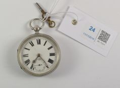 Victorian silver key wound pocket watch signed James Reid & Co no 136923,