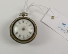 Early George III silver key wound fusee pocket watch signed William Harrison London no 502,
