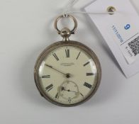 Victorian silver key wound pocket watch signed Thomas Yates 159 Friargate Preston no 28571,