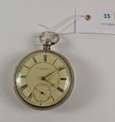 Victorian silver key wound pocket watch signed Fattorini & Sons Bradford no2931,