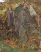 William Henry Margetson (British 1861-1940): Figures in Woodland,