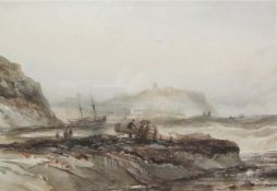 Henry Barlow Carter (British 1804-1868): Ship Wreck in the South Bay Scarborough,