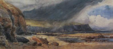 Robert Ernest Roe (British 1852-1921): Storm Clouds over Robin Hoods Bay,