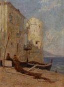 Lester Sutcliffe (British 1848-1933): Mediterranean Quayside,