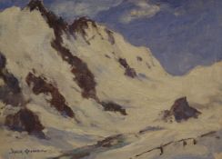 Owen Bowen (Staithes Group 1873-1967): Austrian Winter scene,