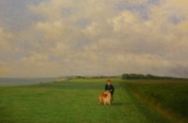 Walter Goodin (British 1907-1992): Overlooking Bridlington, oil on board signed and dated 1990,