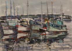 Rene Le Forestier (French 1900-1972): Breton Fishing Boats,