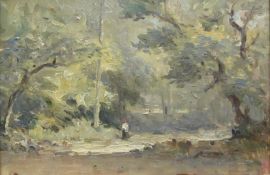 Samuel Lamorna Birch (Newlyn School 1869-1955): Figure in Woodland Glade,