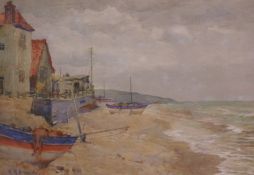 Albert George Stevens (Staithes Group 1863-1925): Fishing Cobles at Staithes,